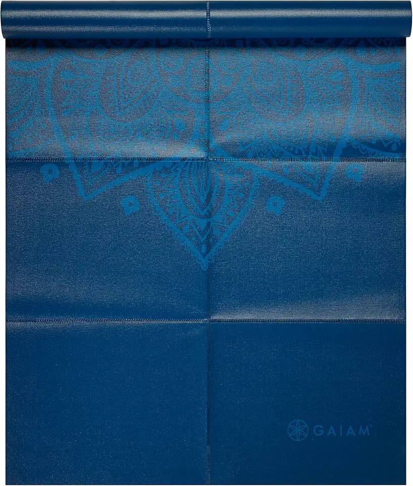 Gaiam Folding Yoga Travel Mat, 2mm, Foldable & Lightweight