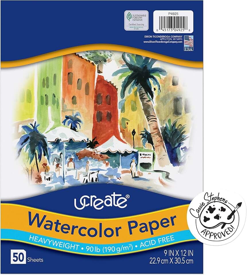 UCreate Watercolor Paper, Stack One Color, Wet Media, Art Paper