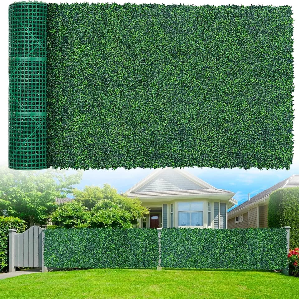 Grooy 48"x 120"(40 sq.ft) Artificial Boxwood Grass Wall Roll Panels