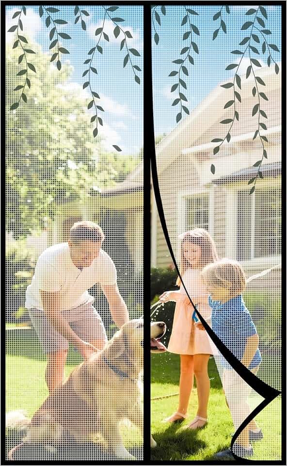Magnetic Screen Door, Door Screen Magnetic Closure-Keeps Bugs Out Let Breeze in, Heavy Duty Mesh - Pet and Kid Friendly, Works with Front Doors, Sliding Doors Fit Door Size 38 x 82 in