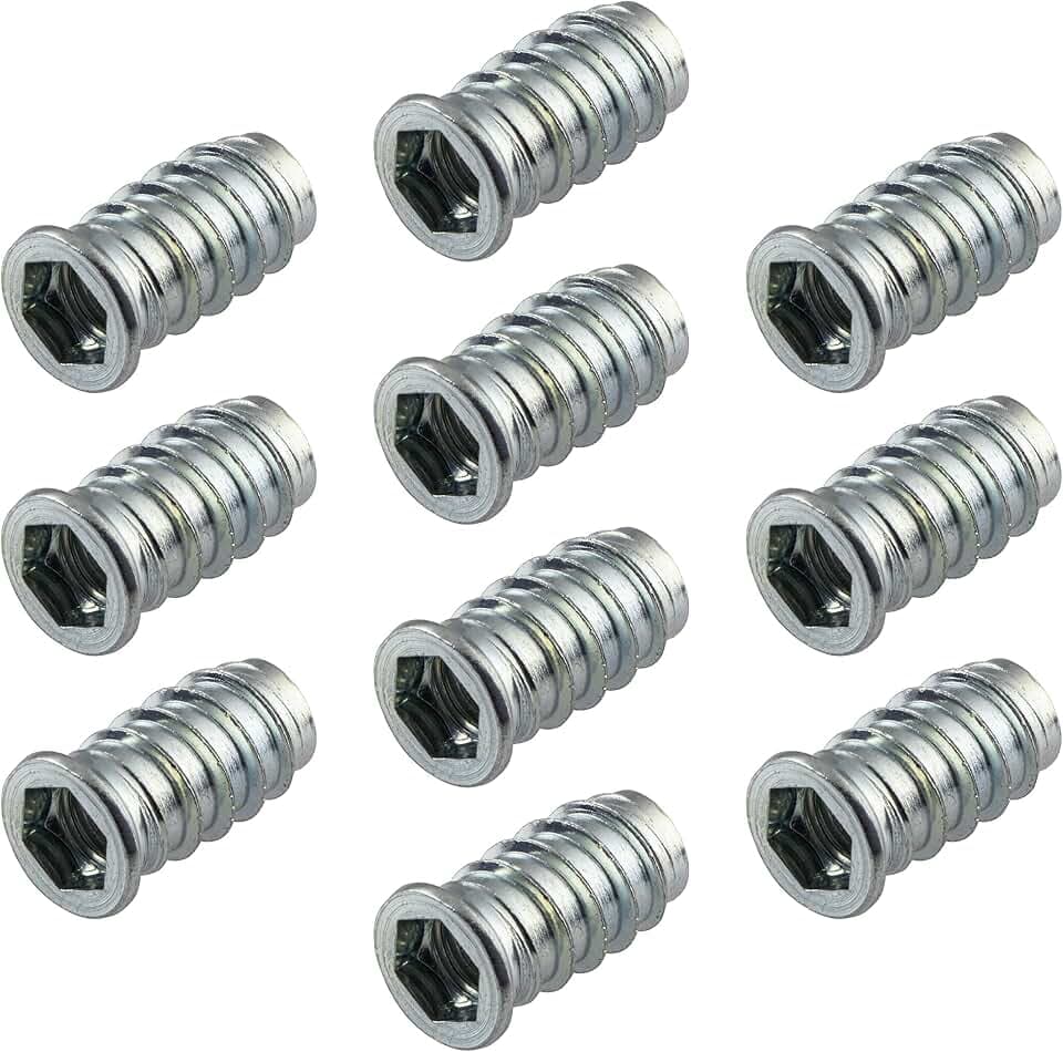 Gedotec Einschraubmuffen | 100 Stück - Metall Eindrehmuffe mit Abdeckrand | M8 x 24 mm | Einschraubmutter Stahl verzinkt | Gewinde-Muffen Schrauben mit Antrieb: Innensechskant | Gewinde-Einsatz Holz