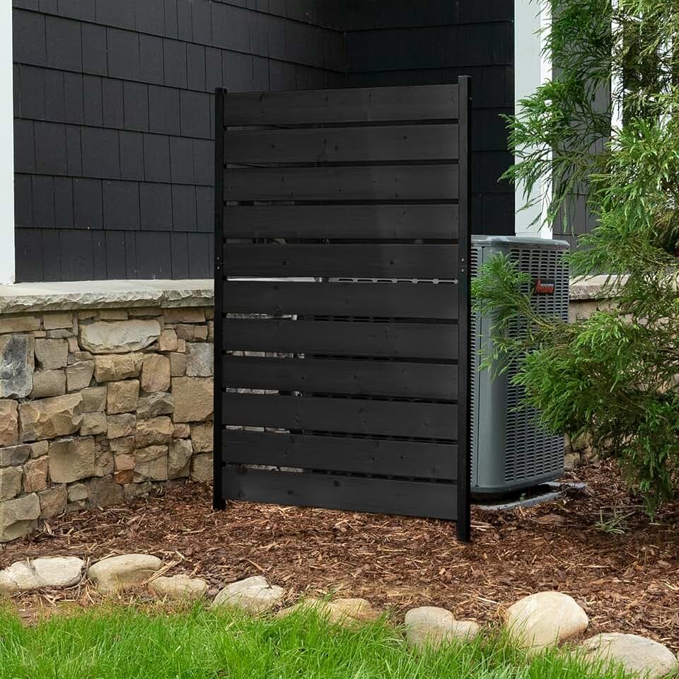 Enclo Concord Privacy Screen, Charcoal Cedar Wood DIY No Dig Kit