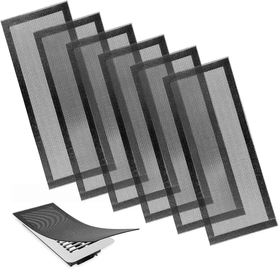 6 Pack Floor Vent Covers 4"x10" Magnetic - Air Vent Filters Mesh Screen Dust Filter Vent Register Deflectors for Home HVAC AC Grilles & RV Vents - Strong Hold Washable