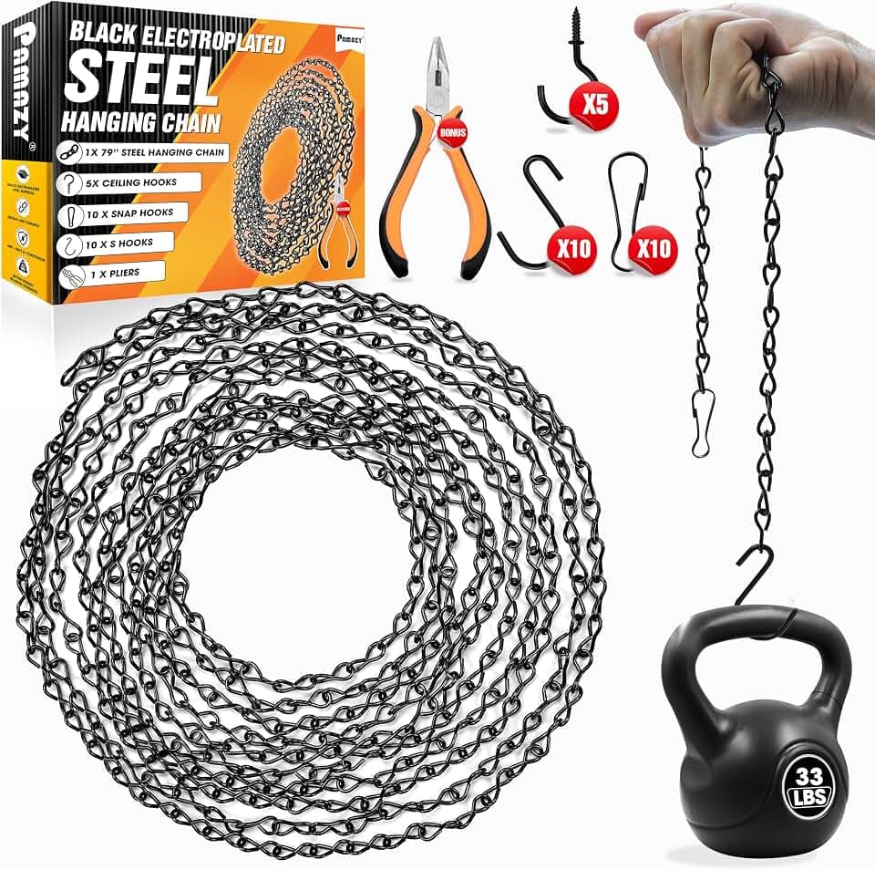 Adjustable 33LBS 79" Electroplated Steel Hanging Chain, Garden Plant Hanger