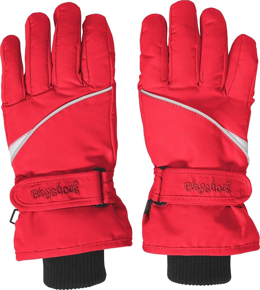 Playshoes Unisex Kinder Finger Winter-Handschuhe mit Klettverschluß