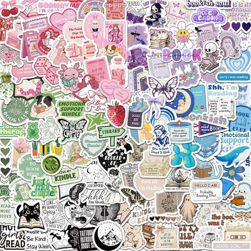 130PCS Book Stickers for Kindle, Bookish Sticker, Vinyl Reading Decals