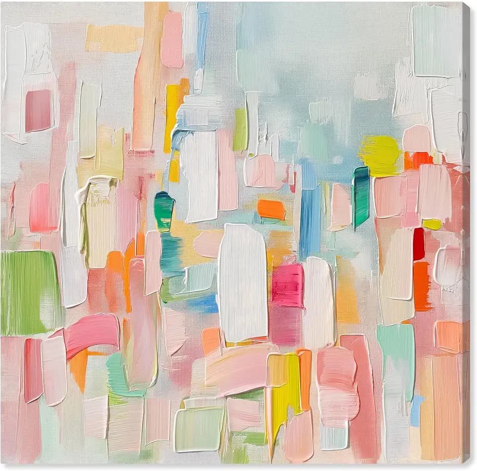 Art Remedy Color Symphony I Canvas Spring Abstracts, Gallery Wrapped, 16" x 16"