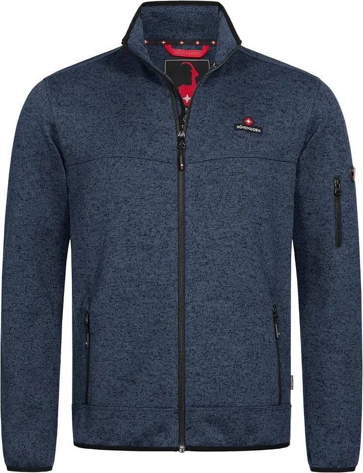 Höhenhorn Tacul Herren Jacke Cardigan mit Fleece-Innenseite Strickfleece Outdoor Sweatshirt Stehkragen Warm Norweger in vielen Farben Größen S-3XL