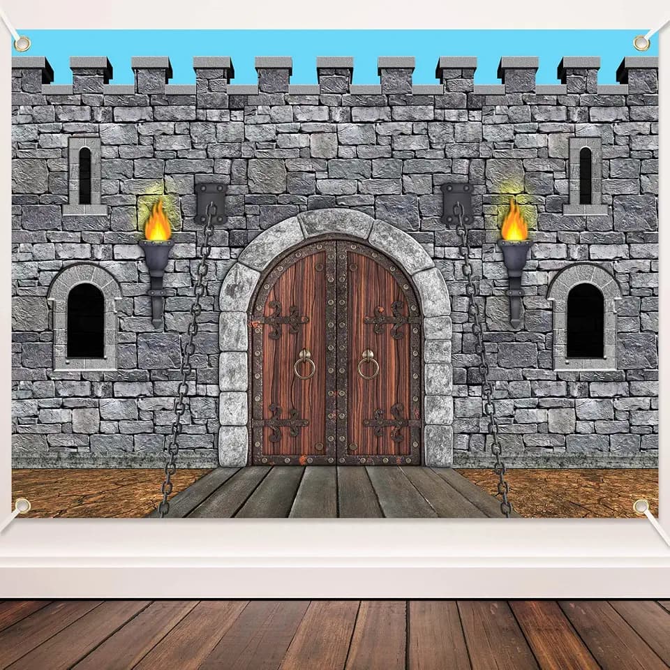 Tranqun 7 x 5 ft Medieval Castle Backdrop Knight Party Decorations