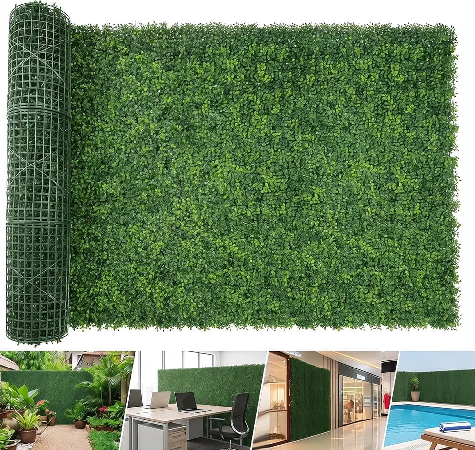 Bybeton 48"x120"(40sqft) Privacy Screen UV-Protected Faux Boxwood