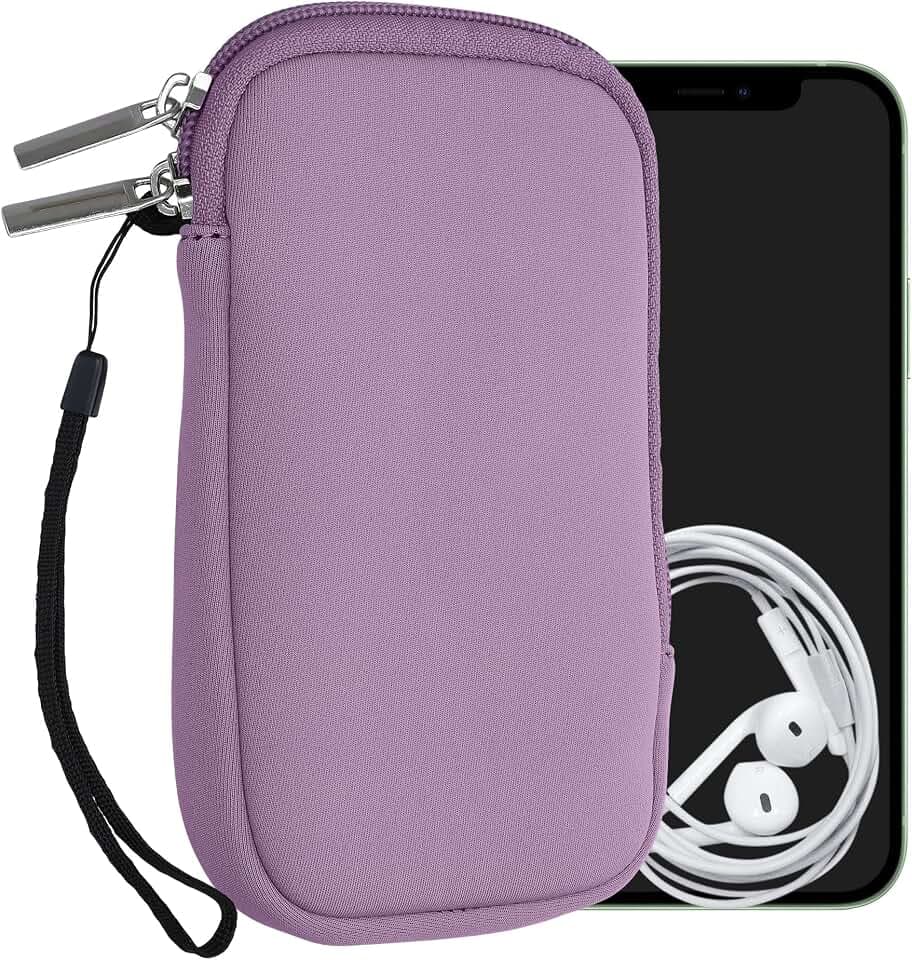 kwmobile Handytasche für Smartphones L - 6,5" - Neopren Handy Hülle Lavendel - Handy Tasche 16,5 x 8,9 cm Innenmaße