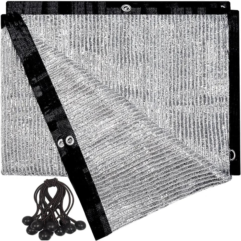 70% Reflective Aluminum Shade Cloth for Garden 10 x 10 FT,Mesh Silver Tarp