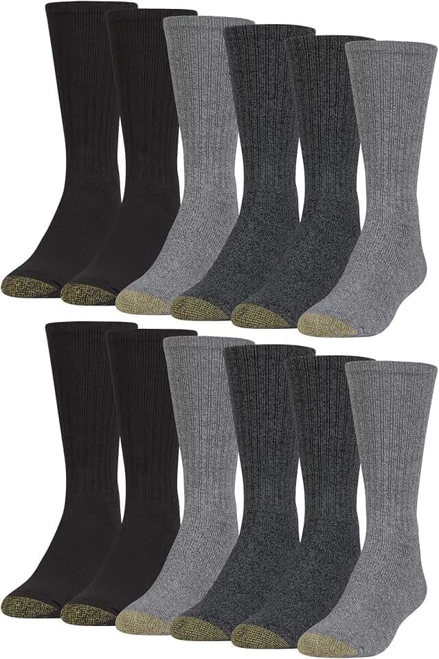 GOLDTOE mens Harrington Crew Socks, Multipairs