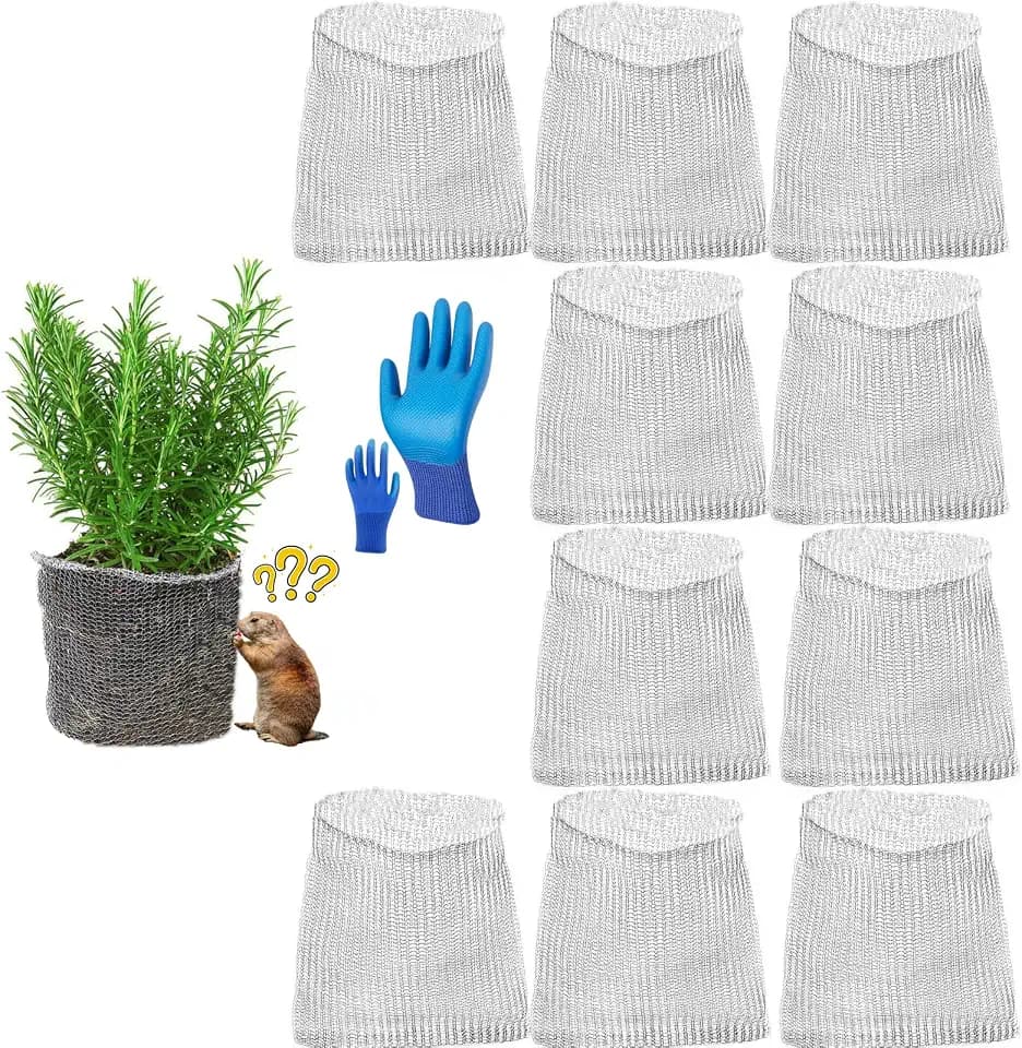 10 Packs Gopher Baskets 5 Gallon Size Stainless Steel Metal mesh to Protect Plant Root from Gophers, Moles and Voles