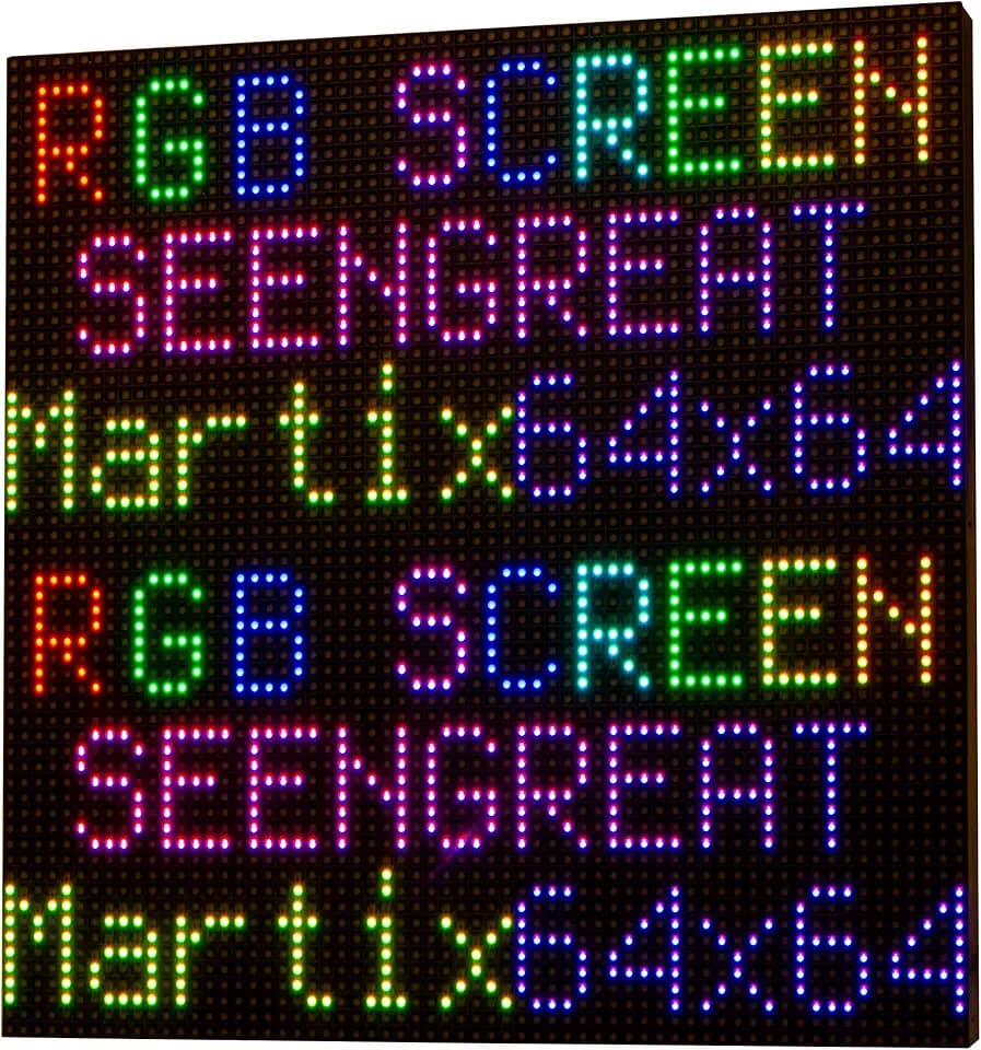 RGB Matrix LED Display Panel 64x64, 3mm Pitch, 4096 RGB LEDs, High Brightness & Resolution, Compatible with Raspberry Pi, ESP32, Arduino