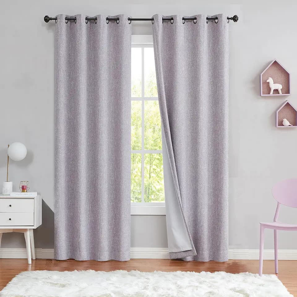 Lavender Full Blackout Grommet Curtain for Bedroom with Liner, 50"Wx108"Lx2