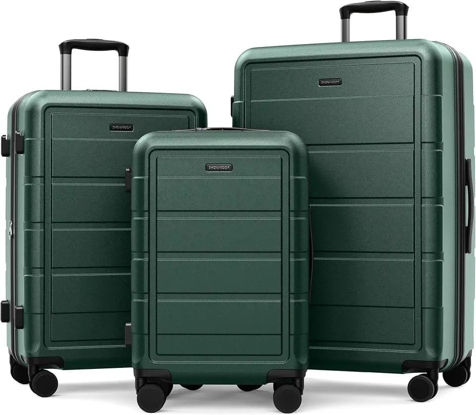 SHOWKOO G-Series Luggage set 3pcs, 100% PC Durable Hardshell Suitcase