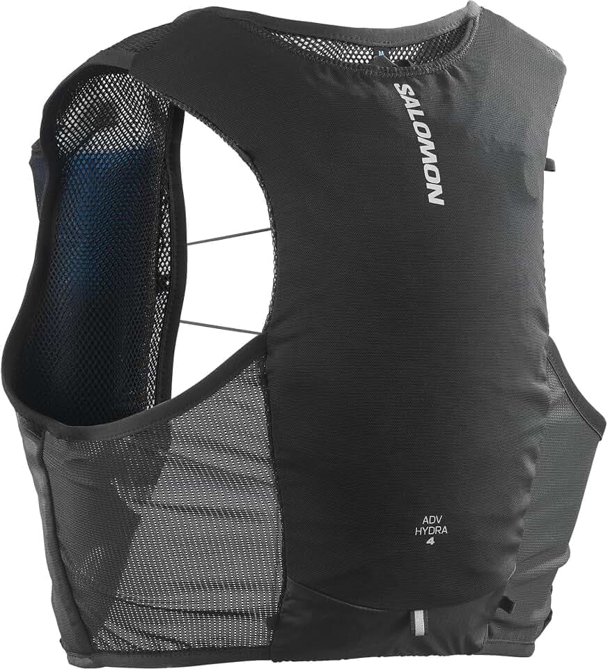 Salomon ADV Hydra Vest 4, Comfort Stability Trinkweste mit leicht zugänglichen Softflaschen, große Geltasche, einfache Aufbewahrung für Trailrunning