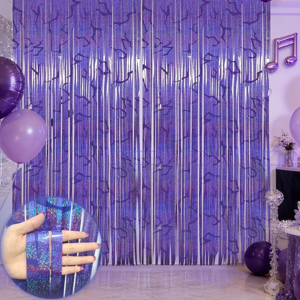 OQOQ Demon Hunters Fringe Backdrop 2 Packs, 3.3x8.2ft Korean Party Decor