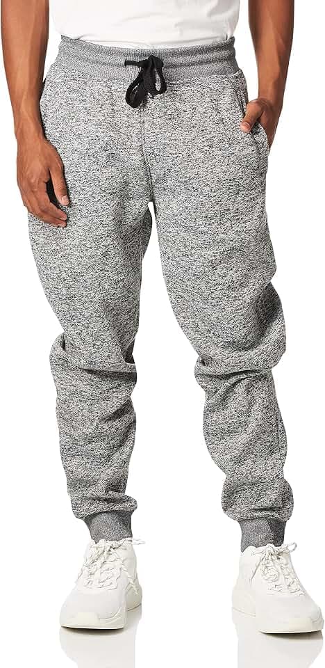 Southpole Herren-Sweathose aus meliertem Fleece, Normale und große Größen, Grau meliert Aloit, Mittel