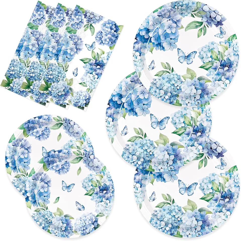 150pcs Hydrangea Plates Napkins Hydrangea Party Supplies