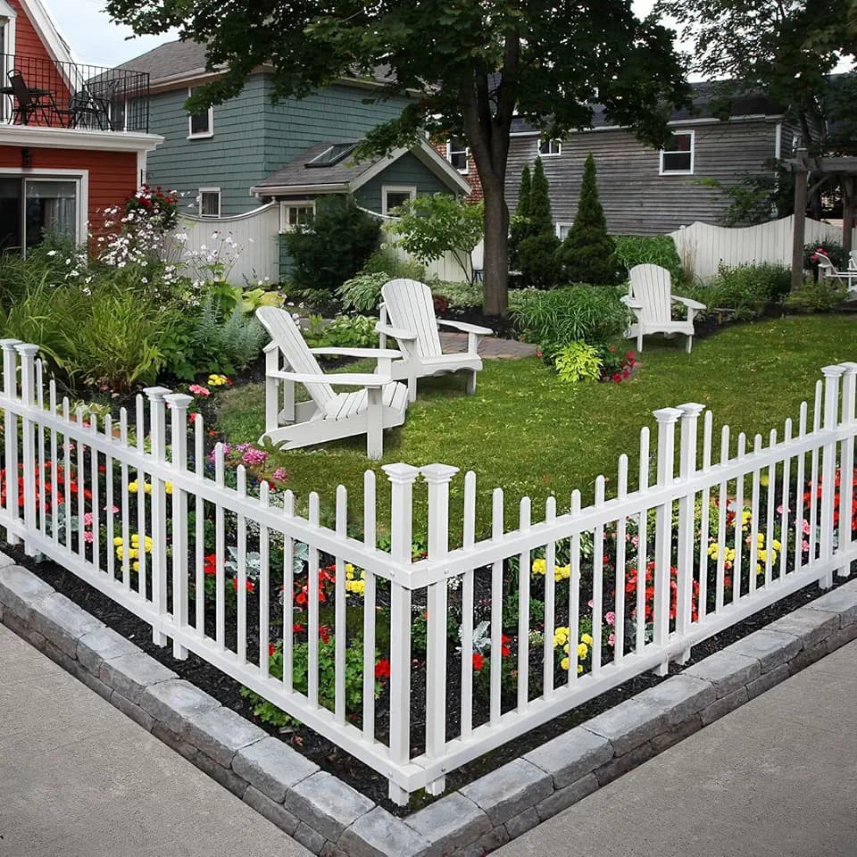 Zippity Washington Picket Fence Panels, White Vinyl DIY No Dig Kit