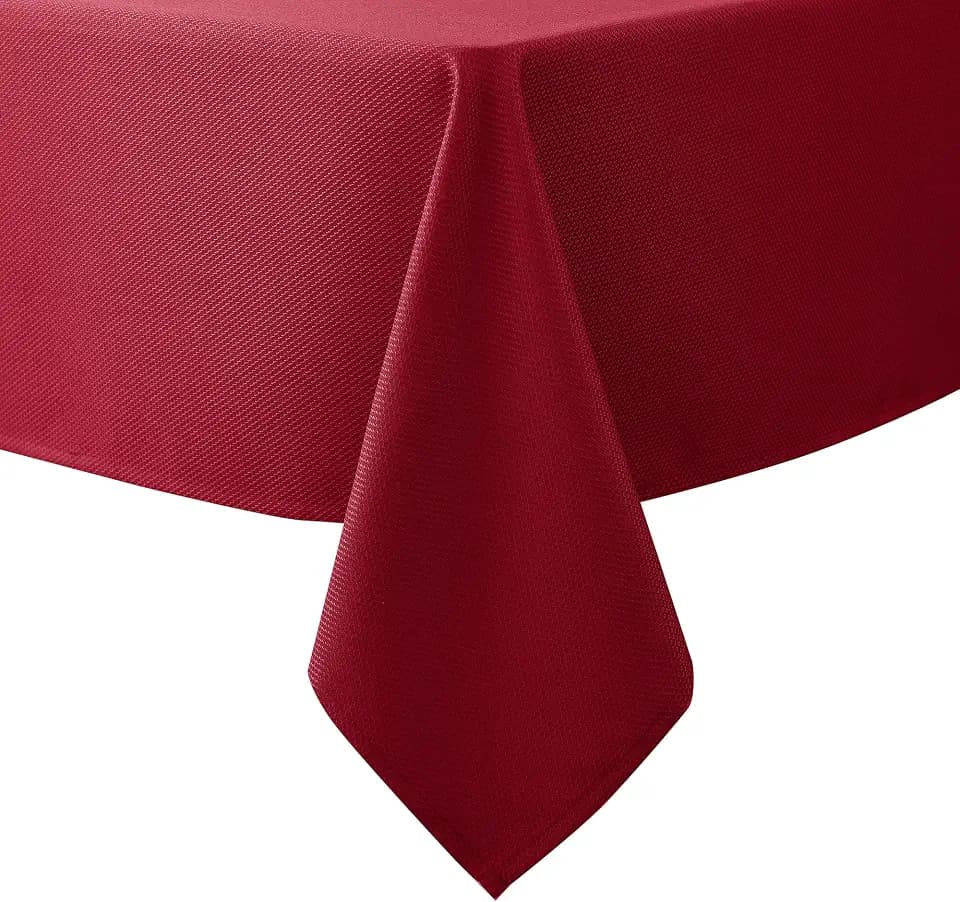 Christmas Tablecloth Rectangle-Holiday Winter Xmas Table Cloths-Red 52x70"