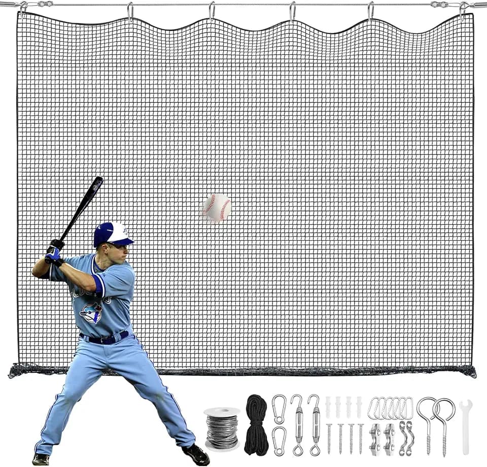 NQB Baseball Backstop Net, Heavy Duty Batting Cage Netting, Sports Barrier