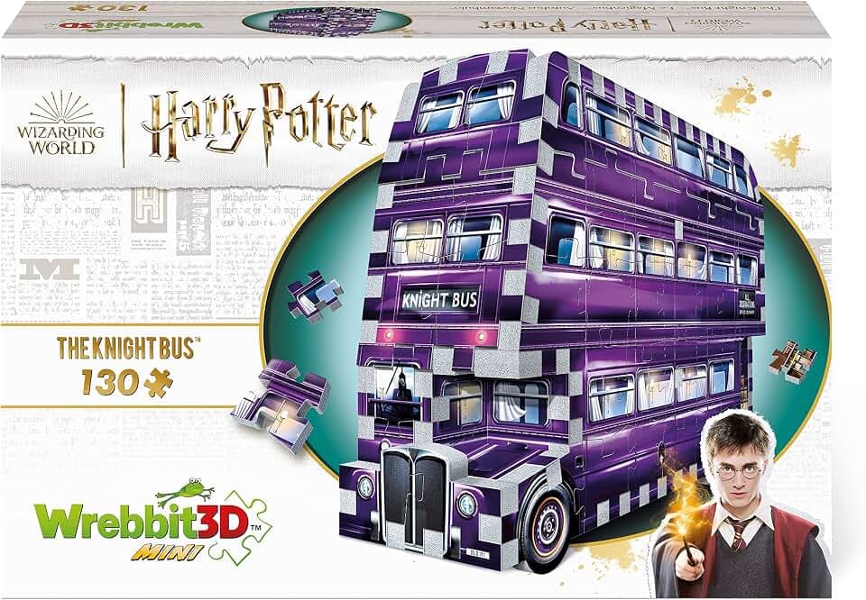 WREBBIT3D , Harry Potter: Mini Knight Bus (130pc), 3D Puzzle, Ages 12+