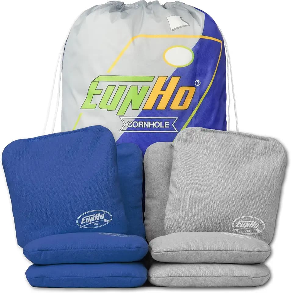 EunHo Professional Cornhole Bags Set of 8 Dual Sided Slick and Stick