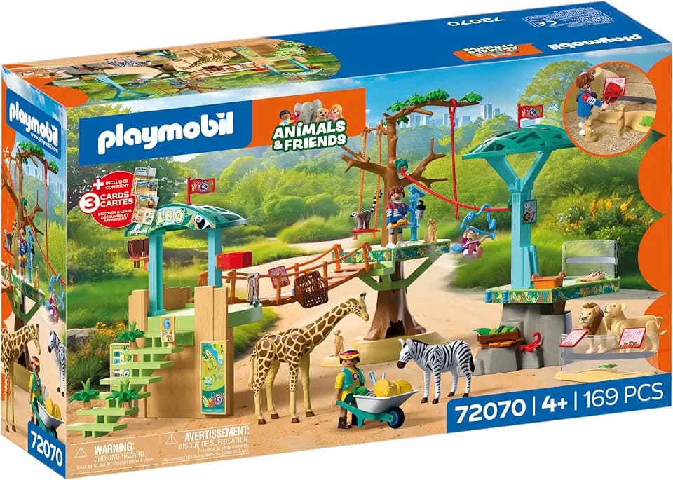 Playmobil | Animals & Friends | Zoo Wilderness Climbing Park | 3 Platforms with Cable car and Suspension Bridge | Children's Toy for Ages 4 and up | 72070