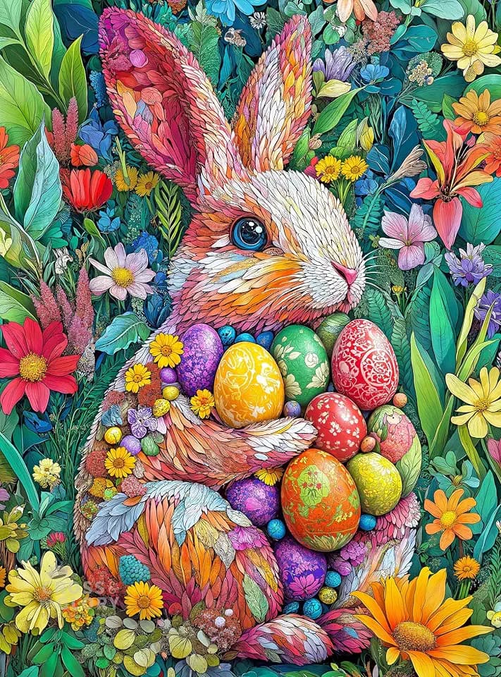 Cross & Glory | 1000 Piece Puzzle for Adults | The Easter Garden Bunny