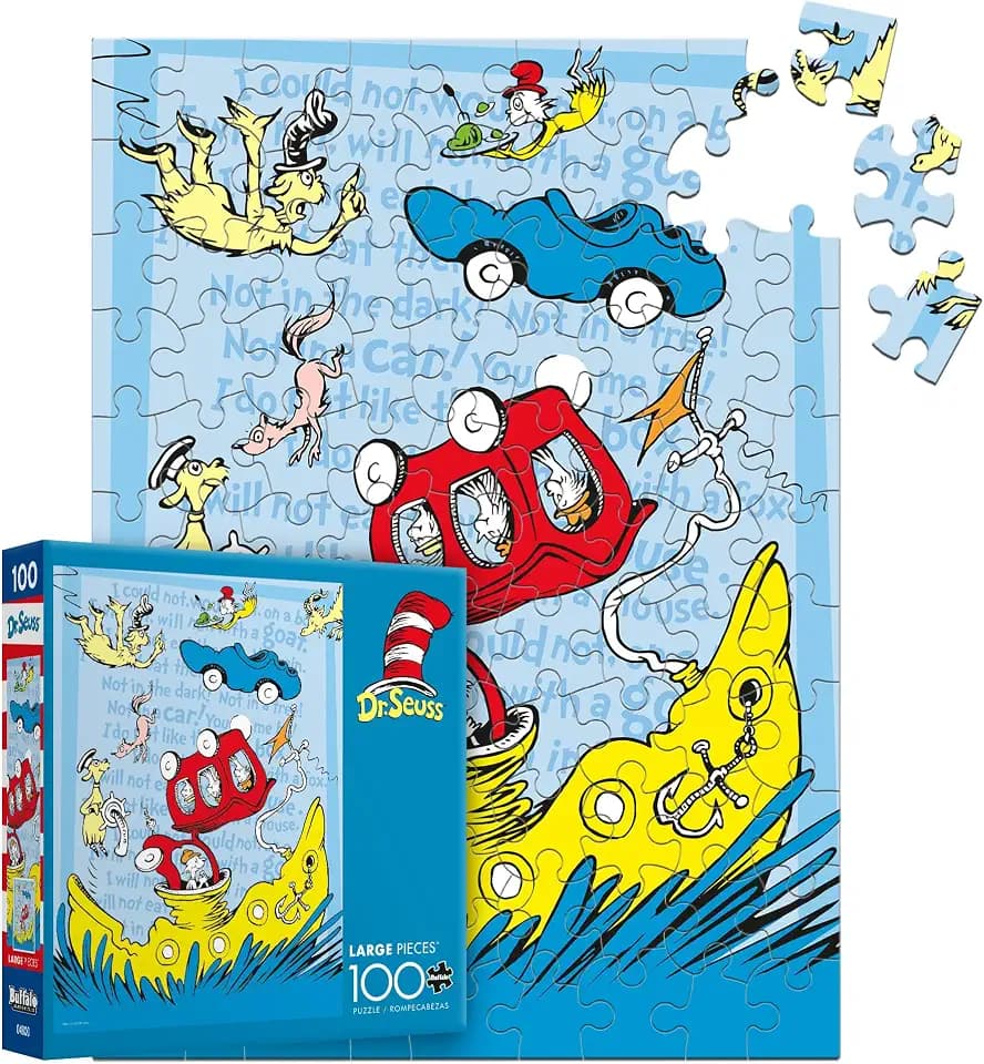 Buffalo Games - 100 Piece Dr. Seuss Jigsaw Puzzle for Kids Ages 6+