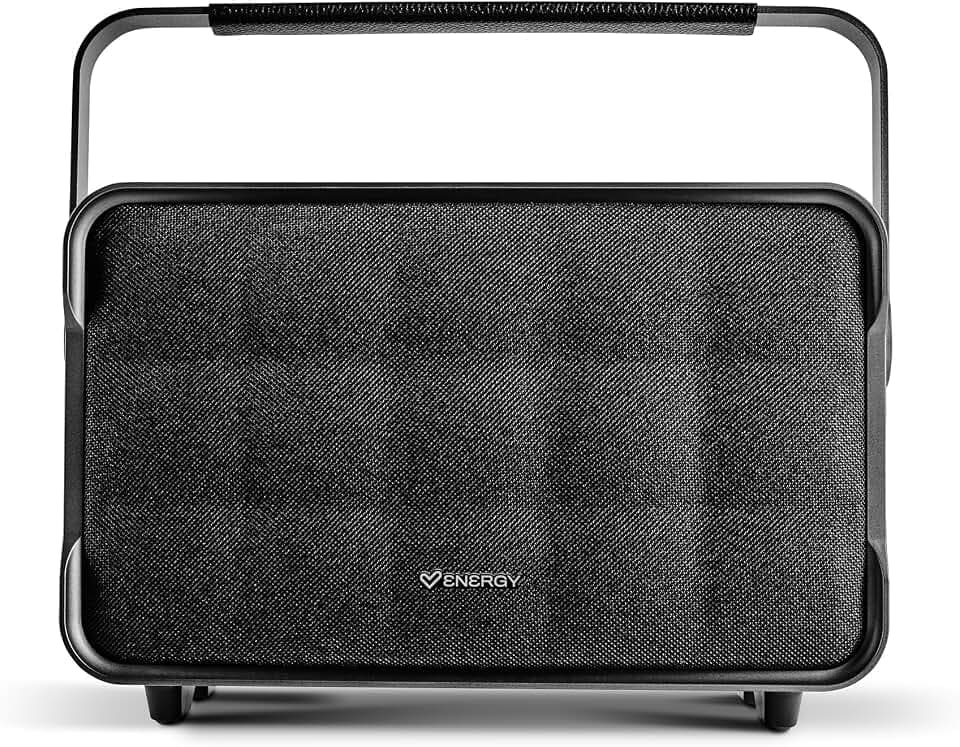 Energy Sistem Classy Bluetooth Lautsprecher 150W mit Extra Bass kabelloser Speaker mit Akku 10h USB AUX Musikbox tragbar Stereo Sound Premium Design schwarz