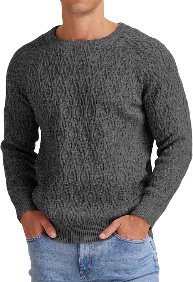 Sailwind Herren Strickpullover Zopfstrick Rundhalsausschnitt Warm Langarmpullover Herren Tops Winter Strickwaren