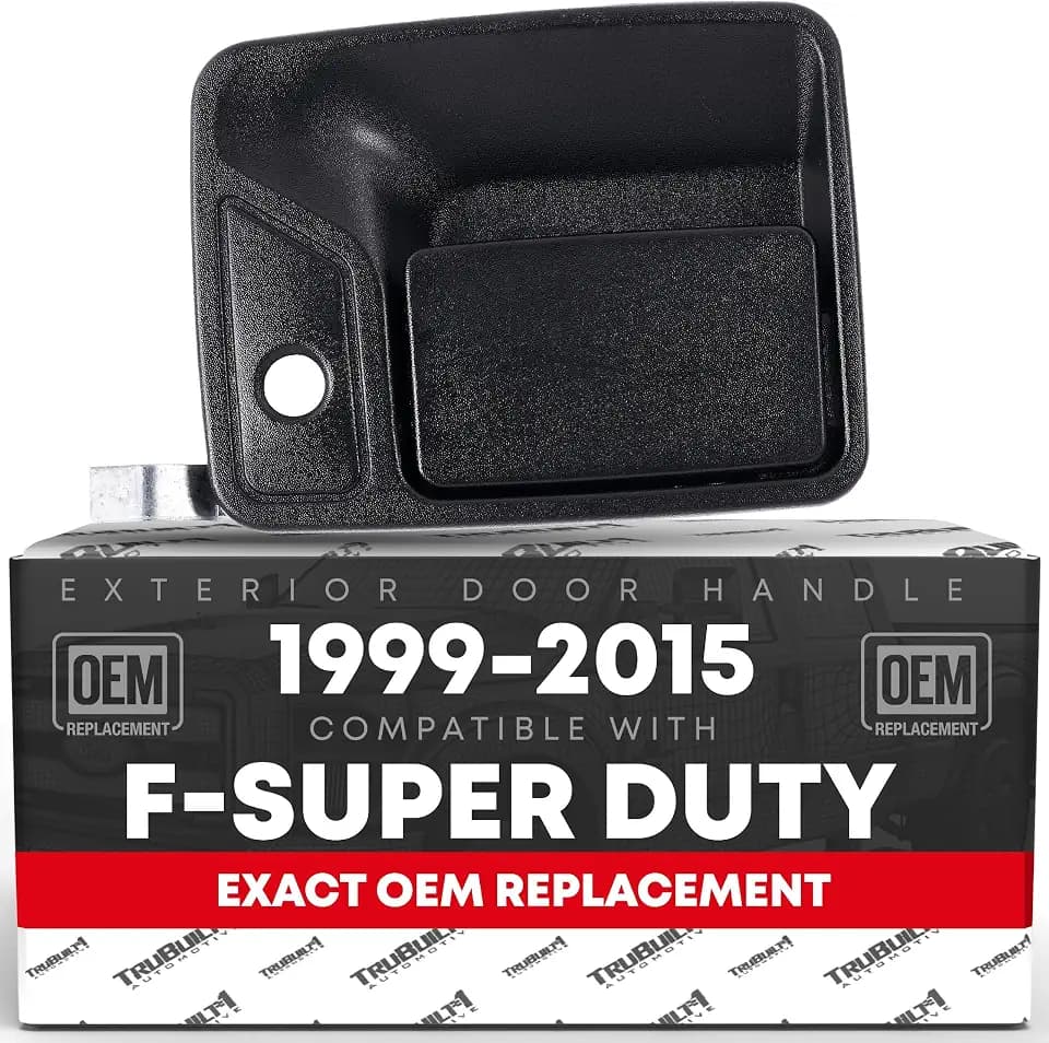 T1A Exterior Front Driver Door Handle - Compatible with 1999-2016 Ford F-250, F-350, F-450, F-550, F-650, F-750 Super Duty, 00-05 Excursion - Textured Black - OEM 4C3Z-3622405-AAA, 7C3Z2522405, 80645