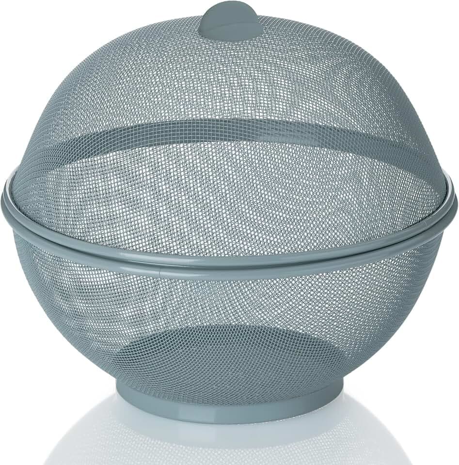 kela Obstkorb mit Fliegenschutz, 26,5 cm, Como, Metall, grau