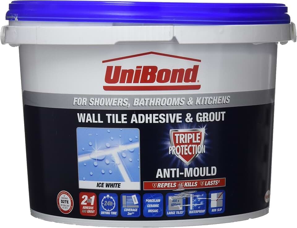 UniBond Fugenmörtel, Anti-Schimmel, 3-facher Schutz, 3.2Kg, Weiß
