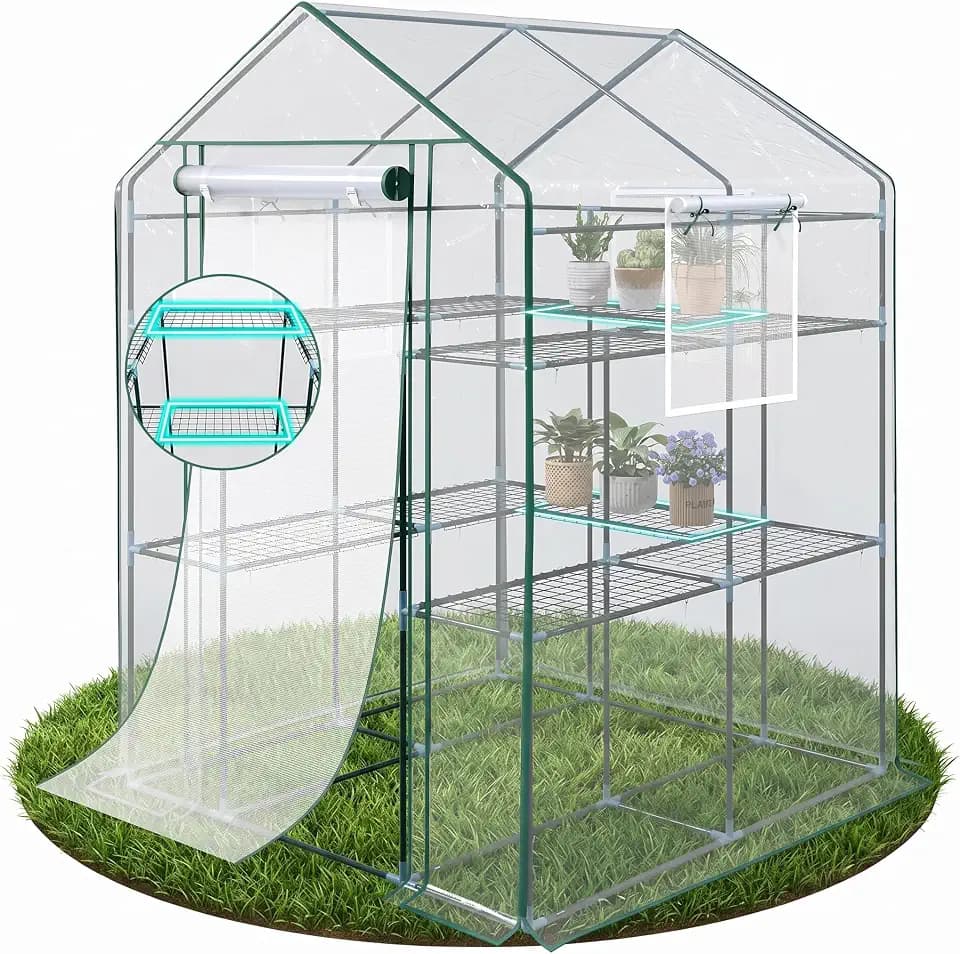 KING BIRD Premium Greenhouse for Outdoors, 56x56x77 Upgraded PVC Cover