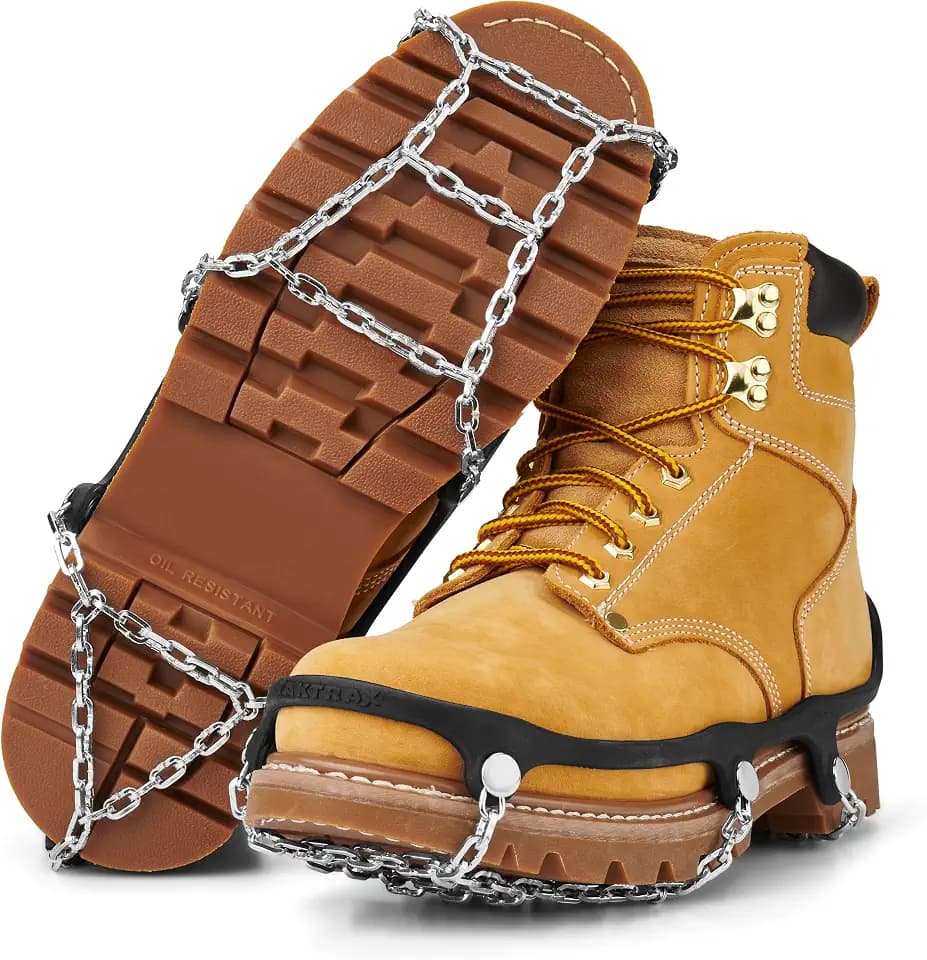 YAKTRAX Chains Heavy Duty Traktion Wandern Cleats, Durable TIG Welded Links, bietet Traktion in EIS & Schnee, schwarz