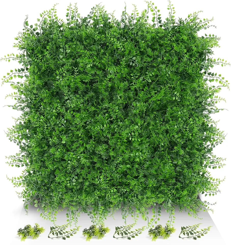 12Pcs Artificial Grass Wall Panels,20"x20" Boxwood Wall Panels