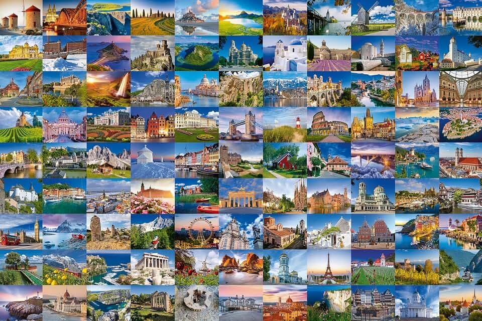 Ravensburger Puzzle 99 Beautiful Places in Europe - 3000 Teile Puzzle | 3000 Teile Puzzle, Erwachsenenpuzzle, Geschenk für Frauen und Männer