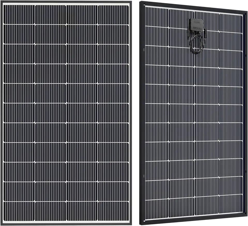 200W Bifacial Solar Panel, N-Type 16BB Monocrystalline Solar Panel, 25% High Efficiency, IP65 Waterproof, for RV Home Boat Marine Off-Grid Solar System