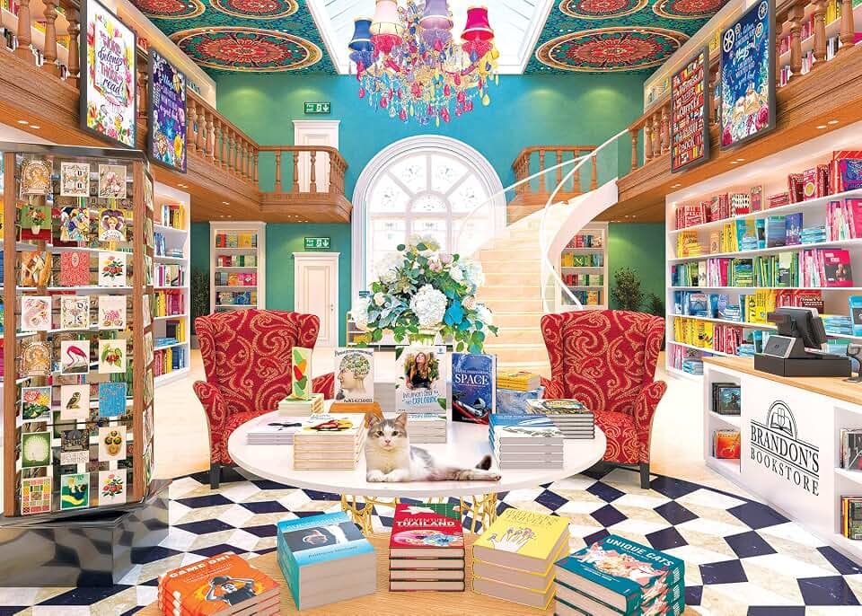 RoseArt - Kodak Premium - Brandon's Bookstore - 3000 Piece Jigsaw Puzzle for Adults