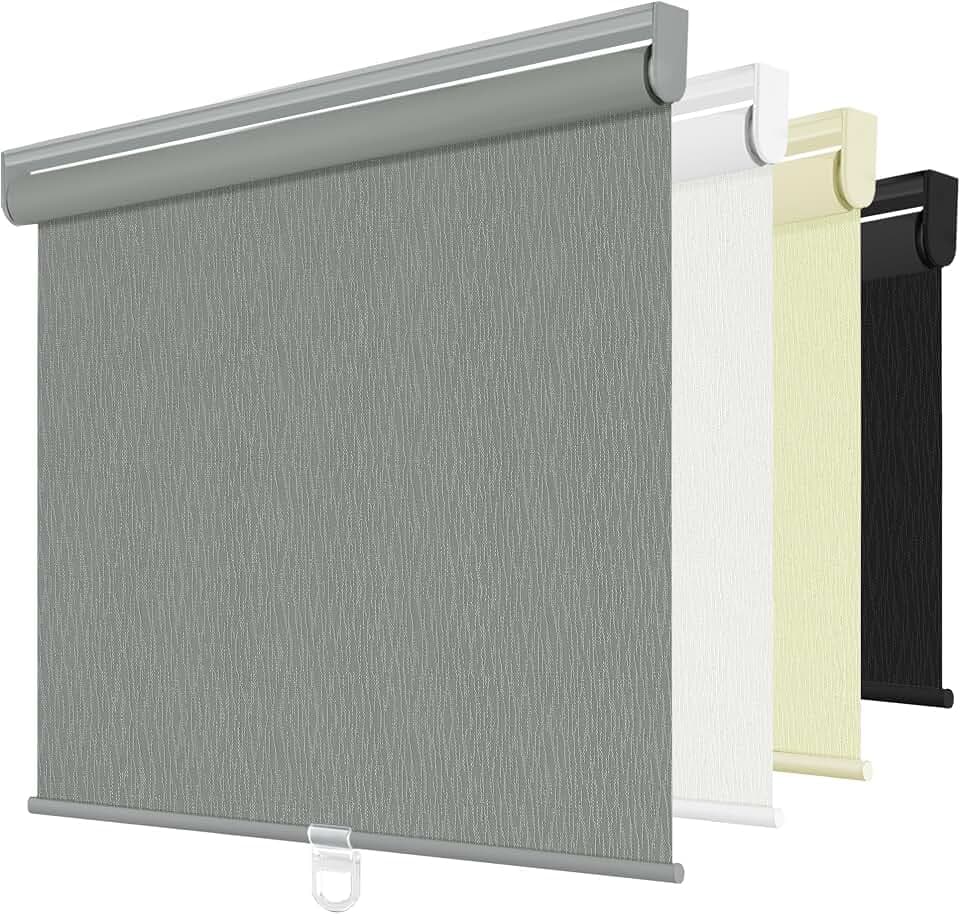 ChrisDowa Blackout Roller Shades for Window, Cordless Pull Down Blinds