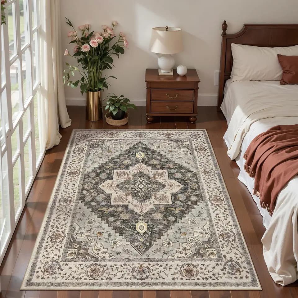 Tangsoo 3x5 Washable Area Rugs, Farmhouse Non Slip Accent Rugs for Entryway