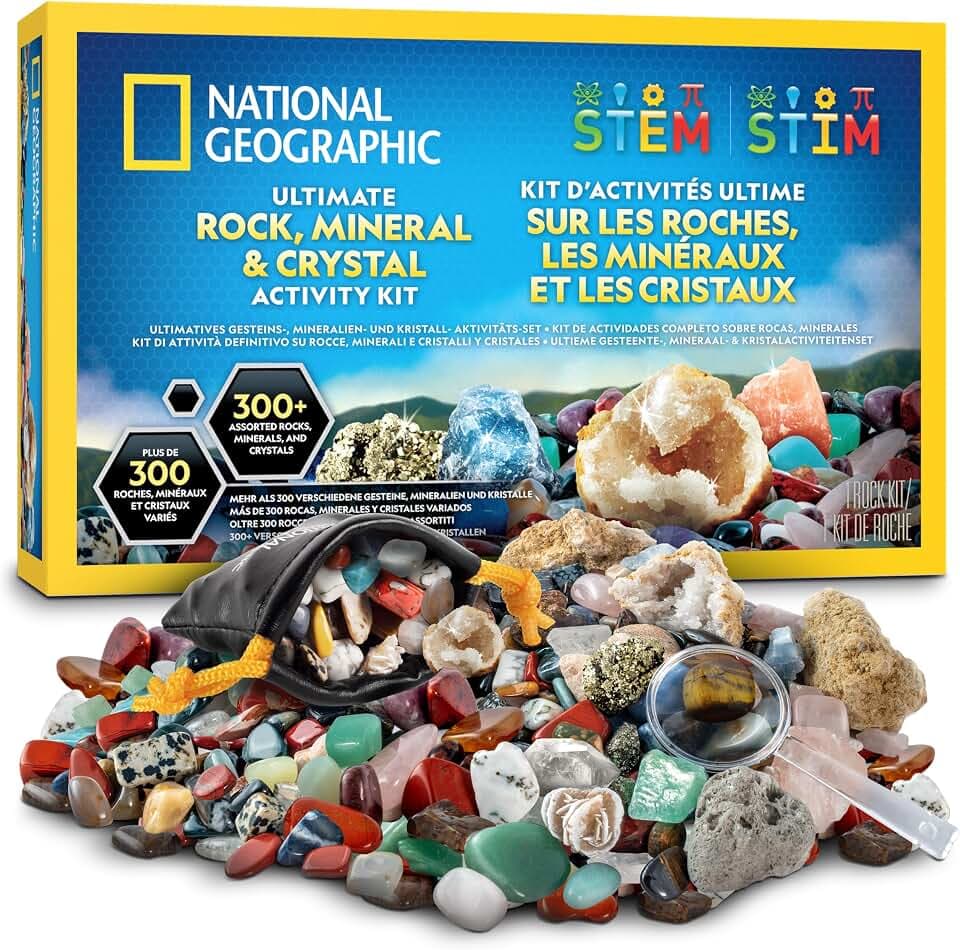 NATIONAL Geographic Edelsteine Set für Kinder – 300 Edelsteine, Mineralien & Kristalle, Geologie-Set