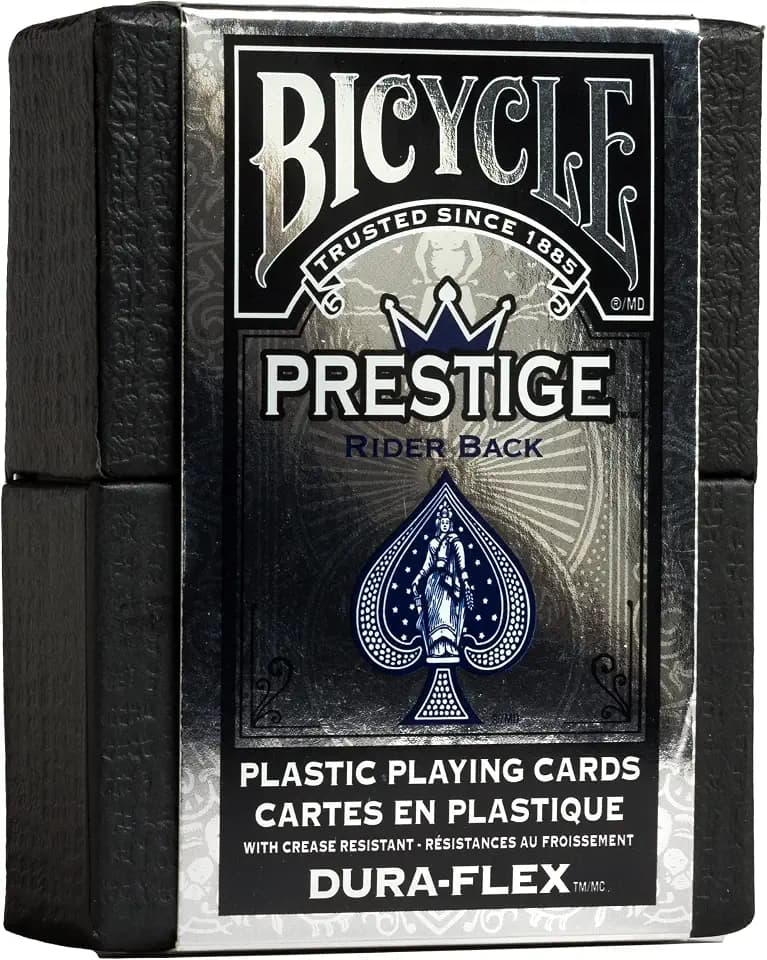 Bicycle Prestige Waterproof Playing Cards, Blue 100% Plastic Deck, Durable Casino Quality Poker Cards for Poker, Blackjack, Pool, Beach, Camping, Casino & Party Games