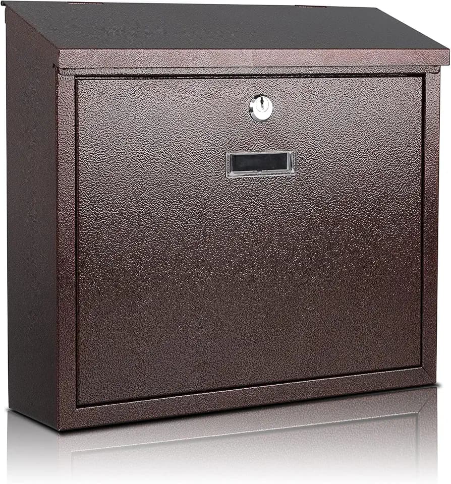 xydled Mail Boxes with Key Lock,Locking Mailbox Wall Mounted, Bronze