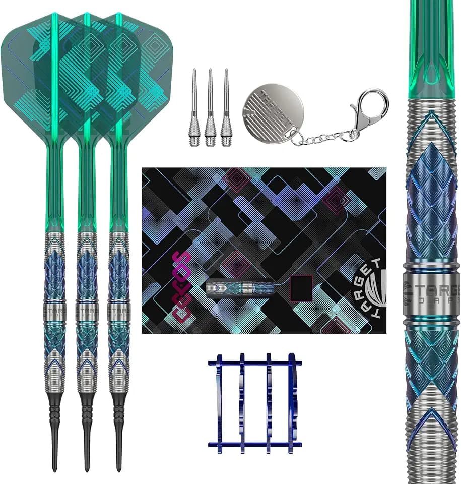 Target Darts Japan Kaze Series Ceros Soft Tip Darts Set mit K-Flex, 18G/19G (Barrel 01/02/03) | 90% Wolfram Dartpfeil-Set, K-Flex Flights & Shafts, 2BA Pixel-Spitzen, Steel Point, Storage Etui